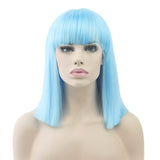 Short Straight  Synthetic Hair Gray Nature Wigs