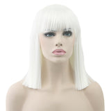 Short Straight  Synthetic Hair Gray Nature Wigs