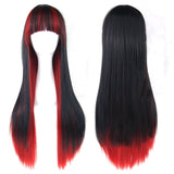 Long Ombre Color High Temperature Wigs Pink Blue Synthetic Wig