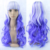 Long Ombre Color High Temperature Wigs Pink Blue Synthetic Wig