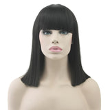 Short Straight Wig High-Temperature Synthetic Hair Pink Wigs