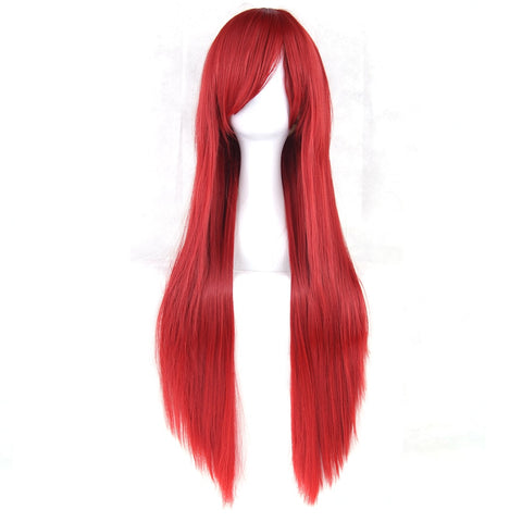 Long Straight Nature Red Black Hairpiece  Wigs