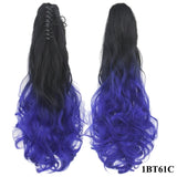 Black to Gray Blonde Ombre Claw Ponytail Synthetic Hair
