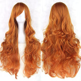 Long Curly Hair Orange Brown Wigs