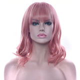 Short Curly Synthetic Hair Pink Wigs