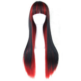 Red Black Hair Long Straight Wigs