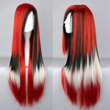 Red Black Hair Long Straight Wigs