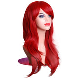 Long wave heat resistant and synthetic wigs has