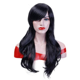Long wave heat resistant and synthetic wigs has