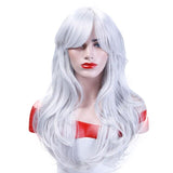 Long wave heat resistant and synthetic wigs has