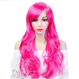 Long wave heat resistant and synthetic wigs has