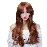 Long wave heat resistant and synthetic wigs has