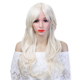 Long wave heat resistant and synthetic wigs has
