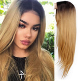 Ombre Green Straight Long Synthetic Wigs