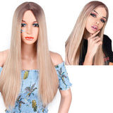 Ombre Green Straight Long Synthetic Wigs