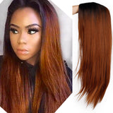 Ombre Green Straight Long Synthetic Wigs