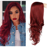 Long Red Wavy Synthetic Hair Wig