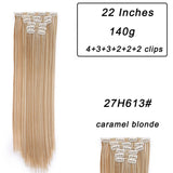 Long Blond Straight Synthetic Hair Extensions has