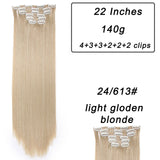 Long Blond Straight Synthetic Hair Extensions has