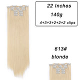 Long Blond Straight Synthetic Hair Extensions has