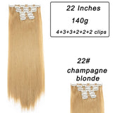 Long Blond Straight Synthetic Hair Extensions has